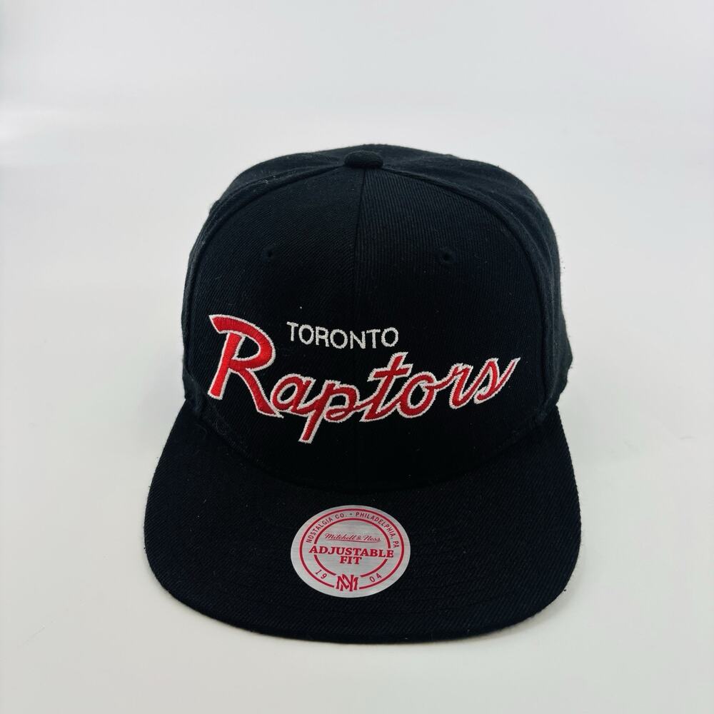 Toronto Raptors Hat Cap SnapBack Mitchell Ness Script NBA Side Patch - Picture 2 of 5